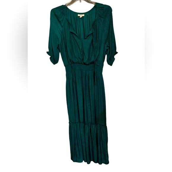 On 34th Emerald Green Elbow Sleeve Tiered Maxi Dress Womens Size XL - Picture 1 of 4